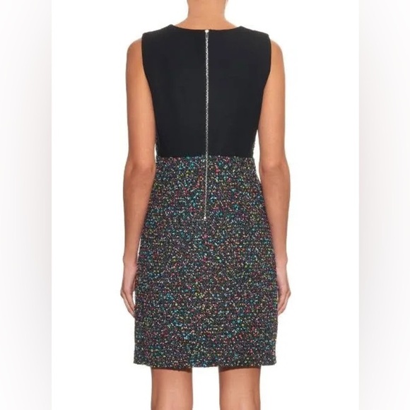 Diane von Furstenberg Carrie II Colorful Round Neck Solid Half Back Tweed sz 10 - Picture 4 of 13